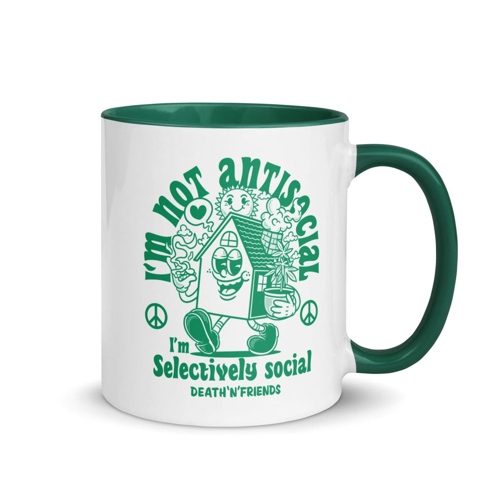 I’m Not Anti-Social Mug with Color Inside - Weed Clothing