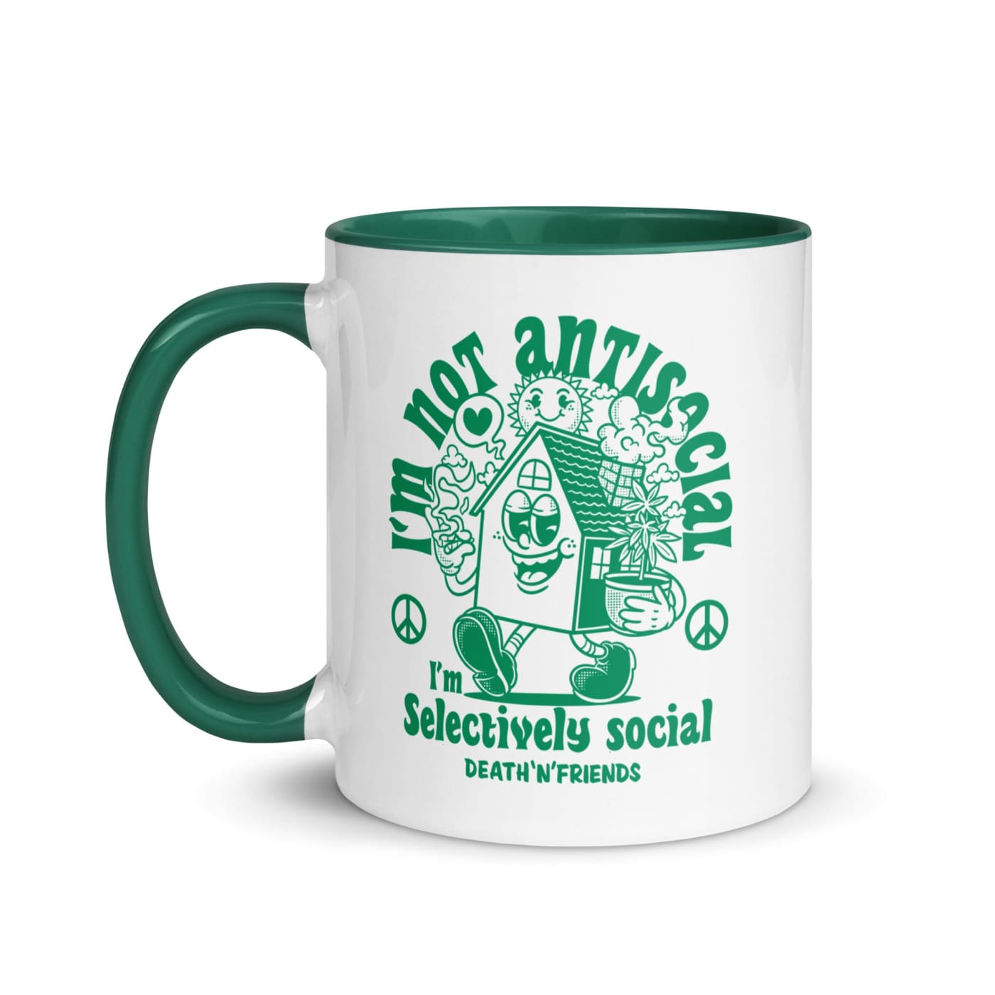 I’m Not Anti-Social Mug with Color Inside - Weed Clothing