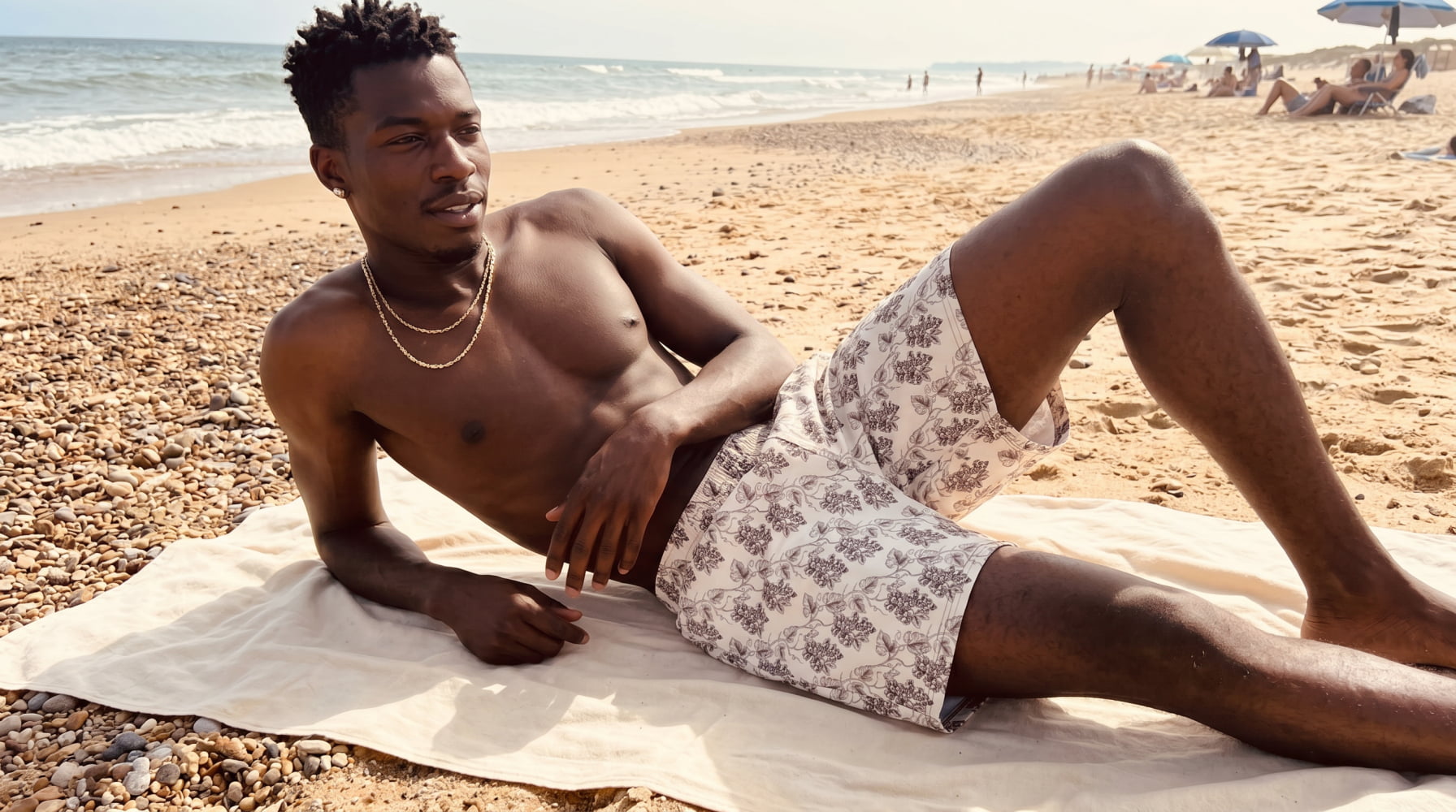 ’Venetian Gravevine’ Goth Swim Shorts - Skull Swim Trunks