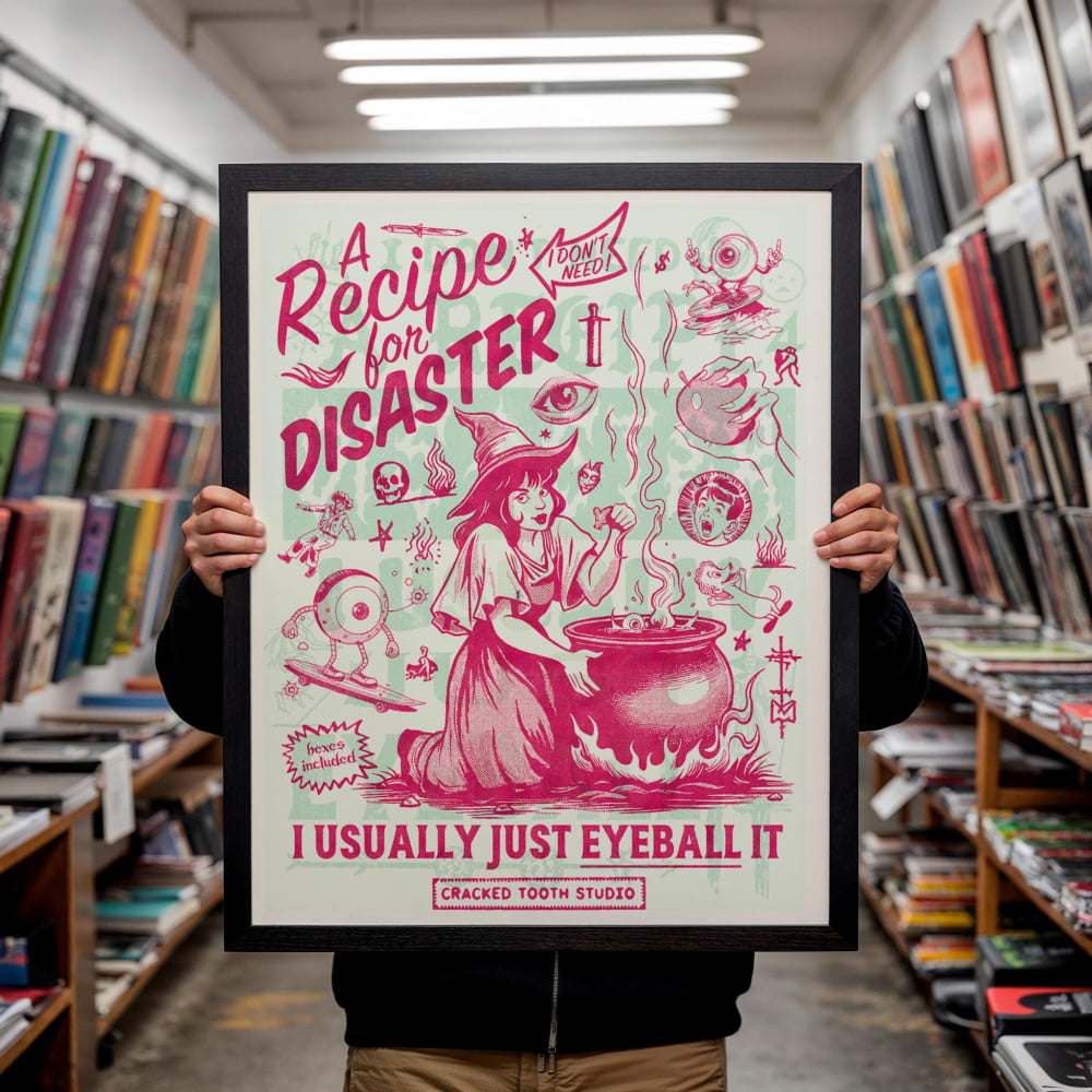 Witch Wall Art – Satirical Witch Illustration | Risograph