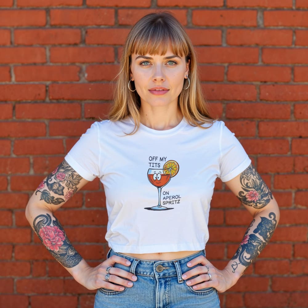 Women’s Off My Tits On Aperol Spritz crop top - Cocktail