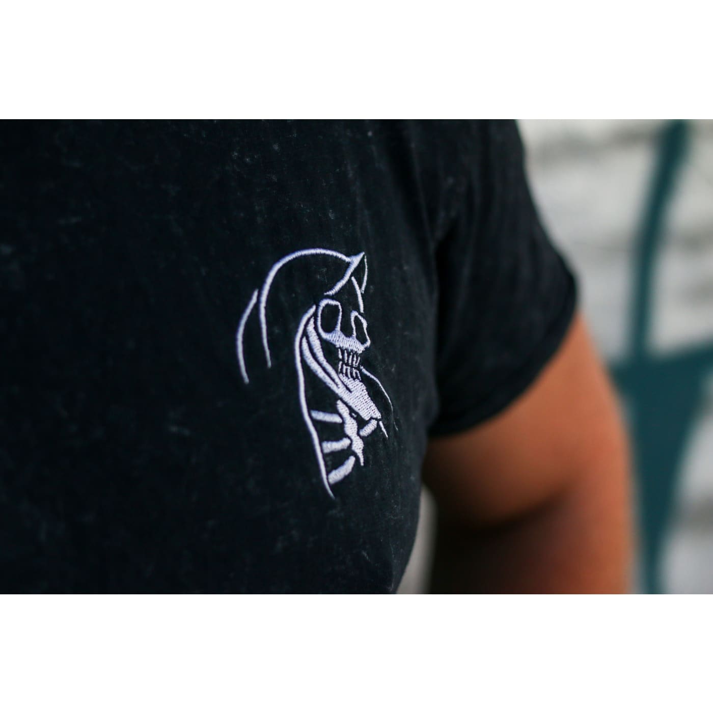 Embroidered Death & Friends Ltd Distressed Stonewashed