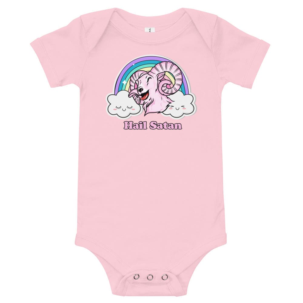 Hail Satan Punk Baby Onesie - Death and Friends -