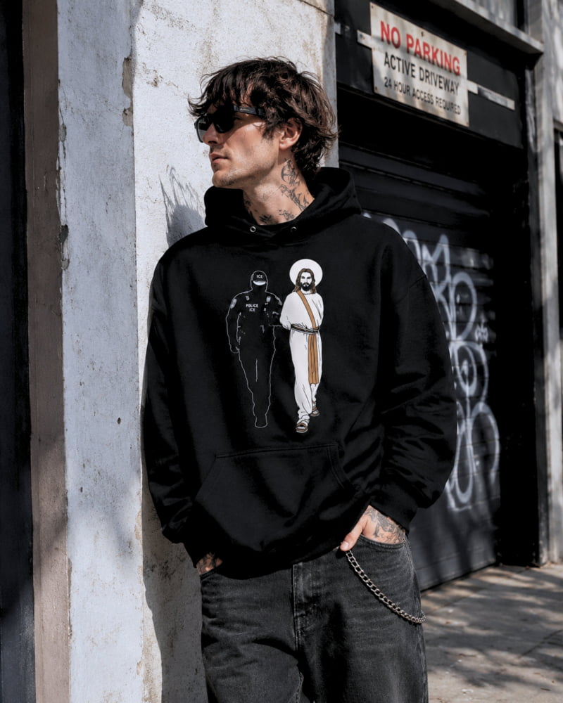 Abolish ICE Hoodie – Death & Friends – Jesus Anti-ICE