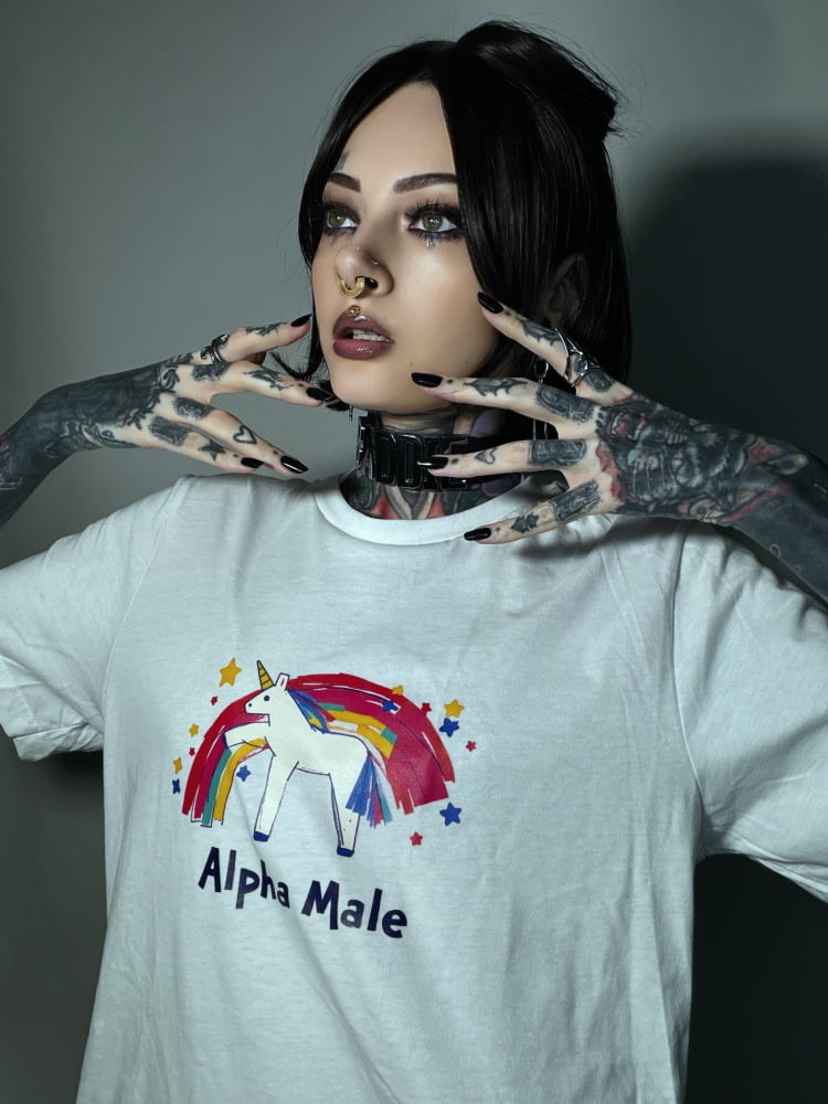 Alpha Male Shirt Unicorn Rainbow T-shirt - Death