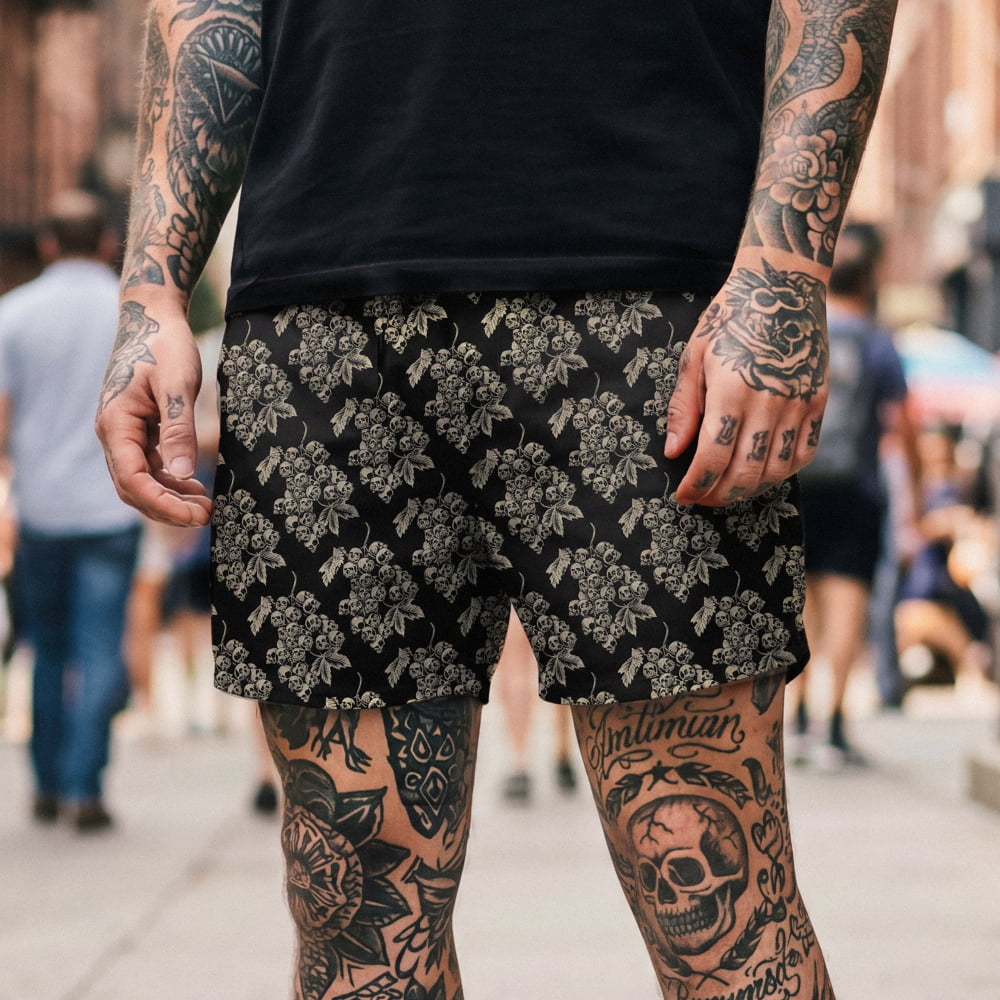’Black Harvest’ Goth Swim Shorts - Goth Swim Trunks &