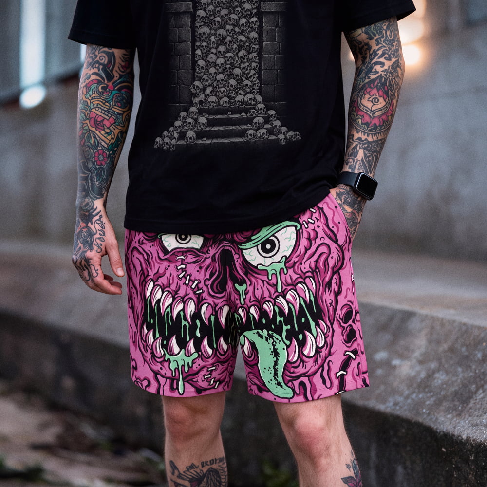 Bubblegum-Flesh Pink Board Shorts - Death and Friends