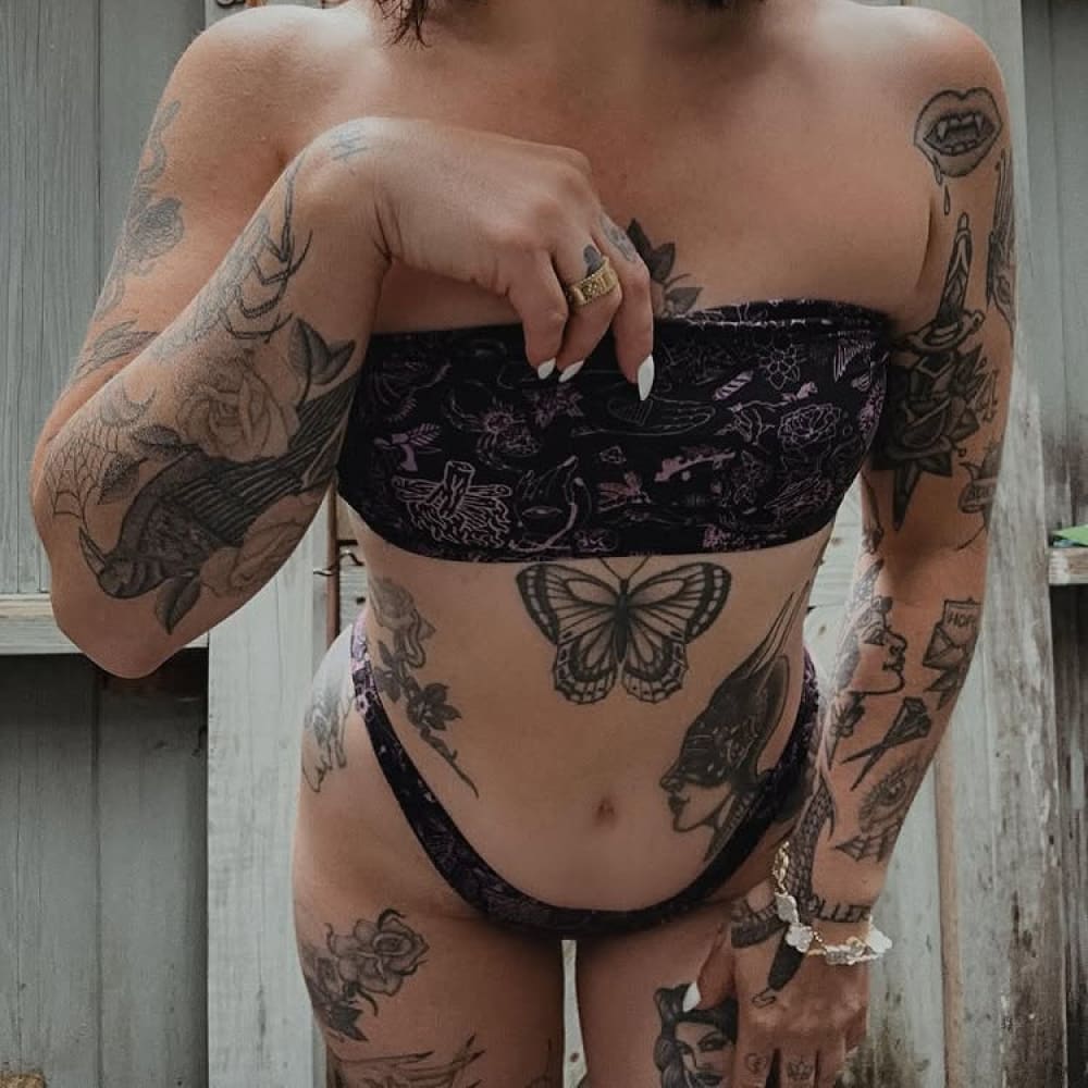 ’Carbon Sheet’ Boobtube / Bandeau Alternative Bikini Top –