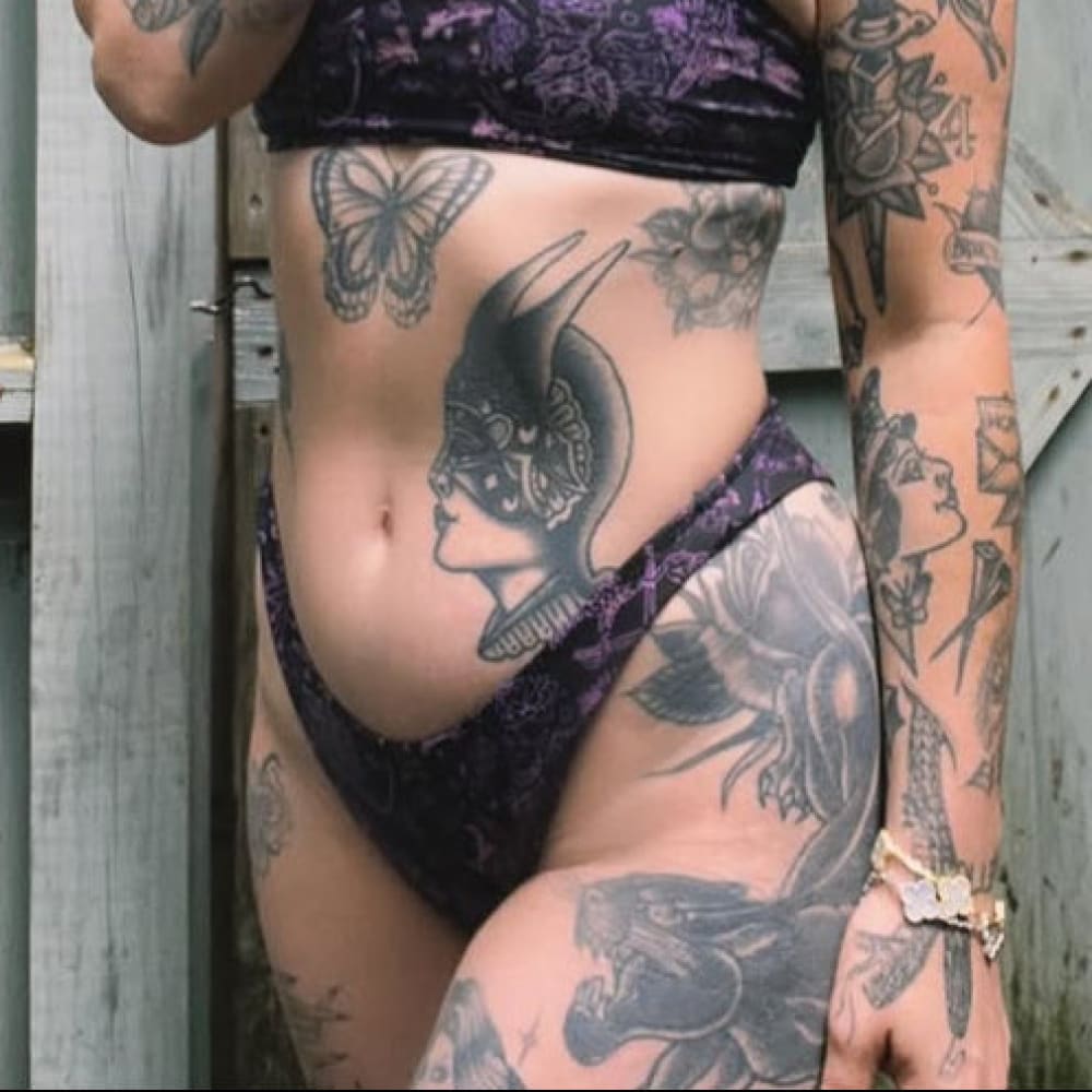 ’Carbon Sheet’ V-Cut Alternative Bikini Bottoms – Death