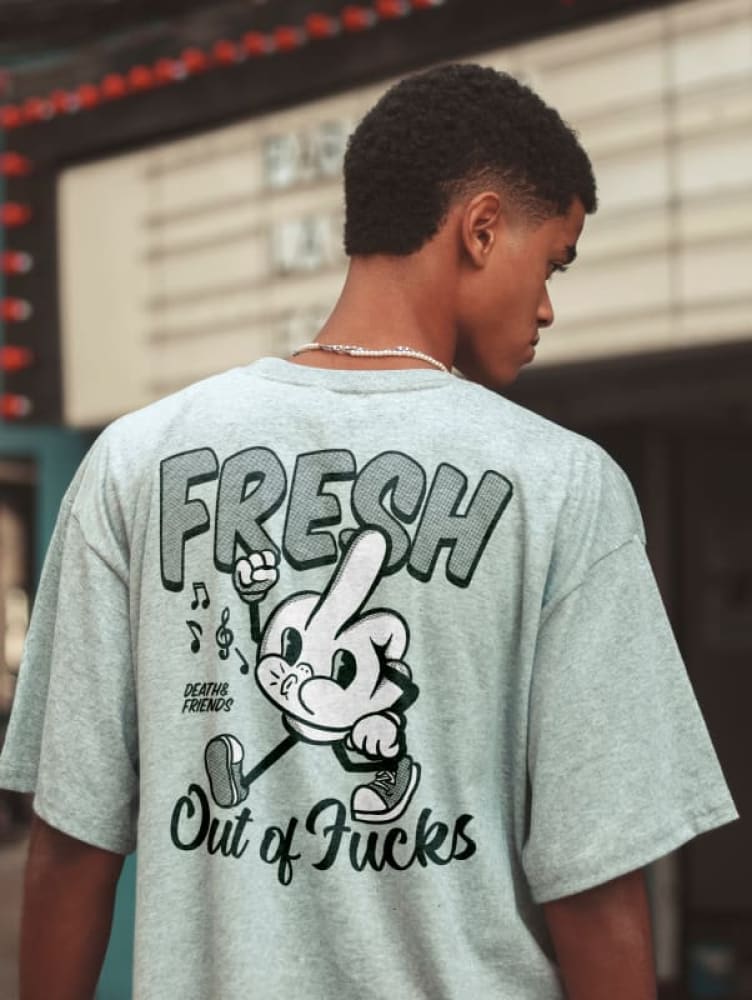 Fresh Out of Fucks T Shirt Death and Friends Funny Swearing