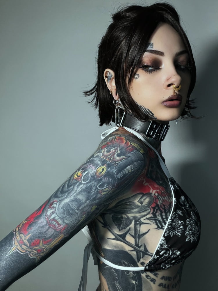 Full-set ’Death Gravevine’ String Skull Bikini Set - Goth