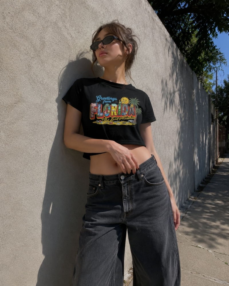 Greetings From Florida The Land of Sunshine Crop Top