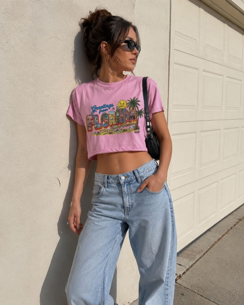 Greetings From Florida The Land of Sunshine Crop Top