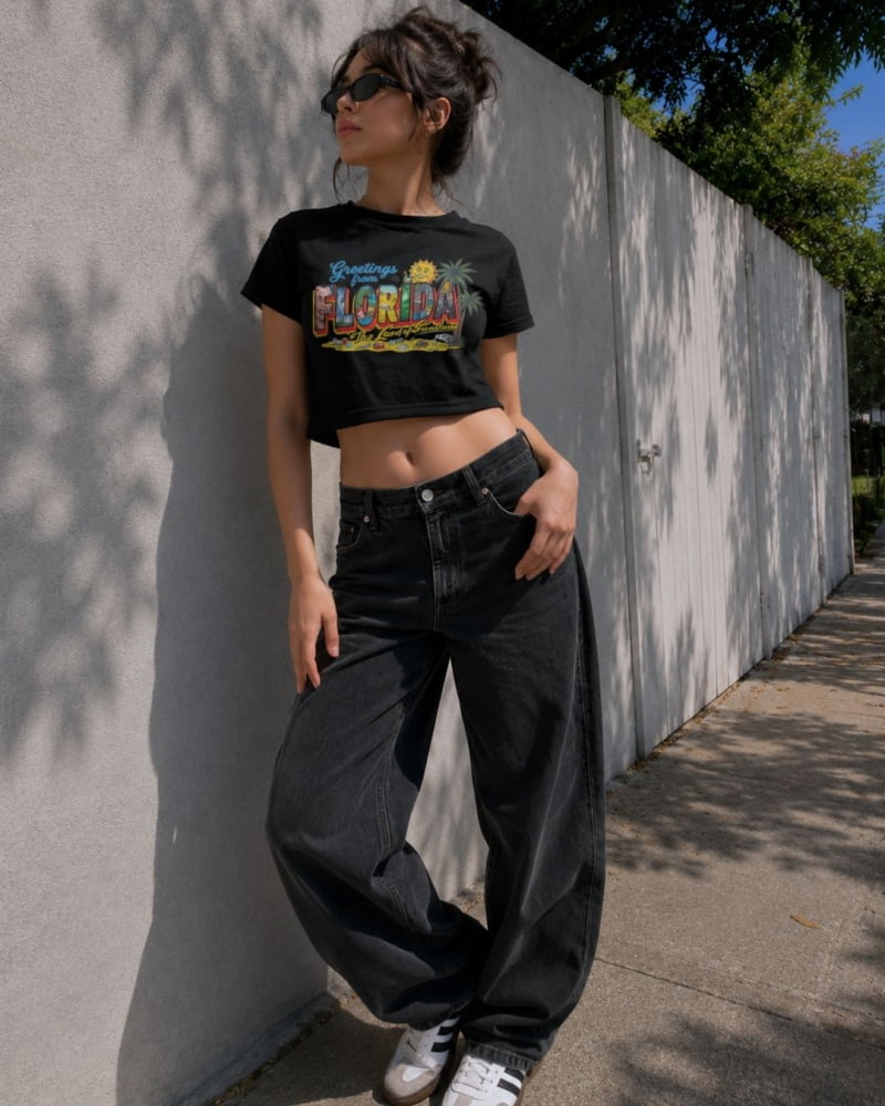 Greetings From Florida The Land of Sunshine Crop Top