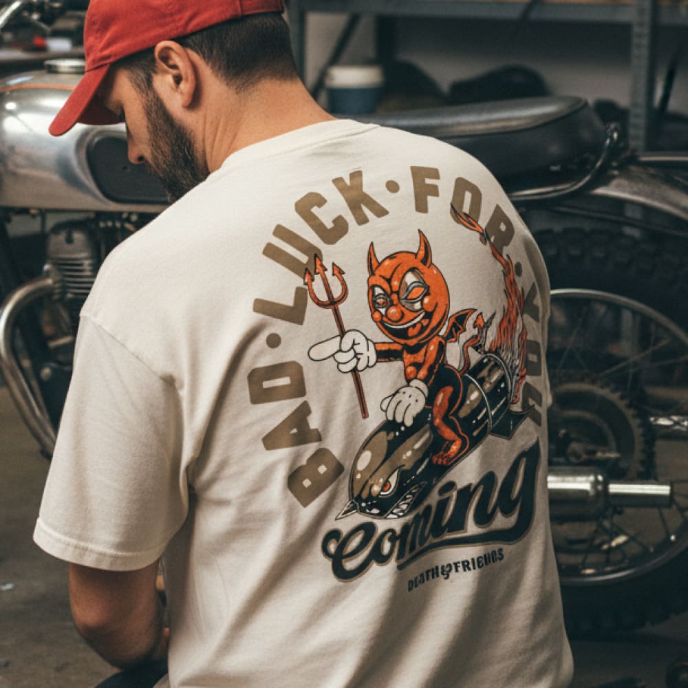 Heavyweight ’Bad Luck’ Oversized T-shirt - Tattoo Inspired