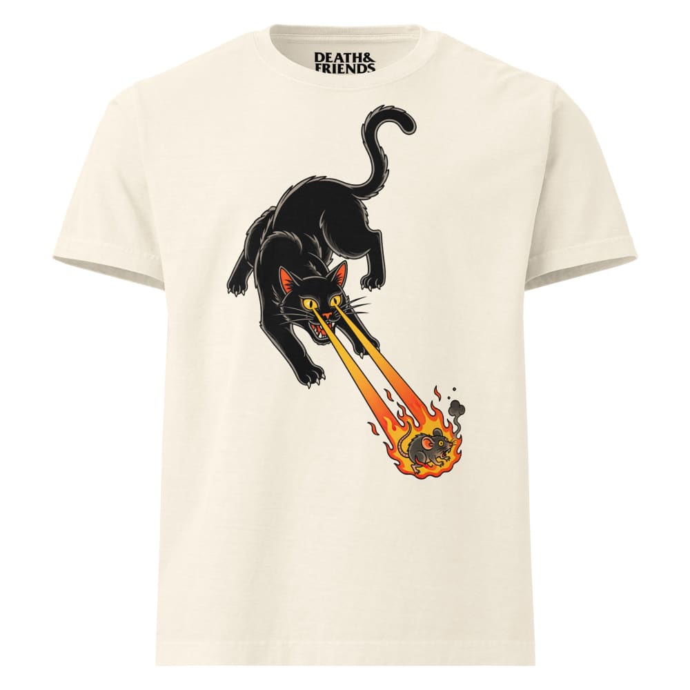 Oversized Laser Cat Shirt – Death & Friends - Cat with Laser Eyes T-sh