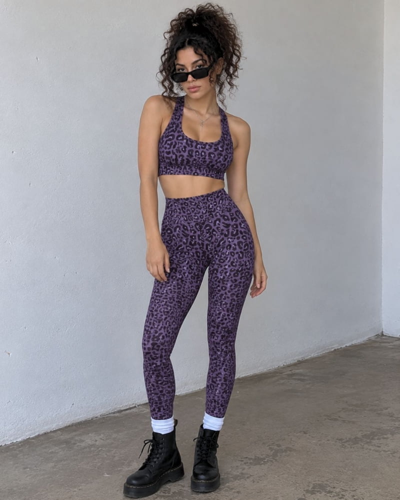 Leopard Purple & Midnight Yoga Leggings - Death & Friends
