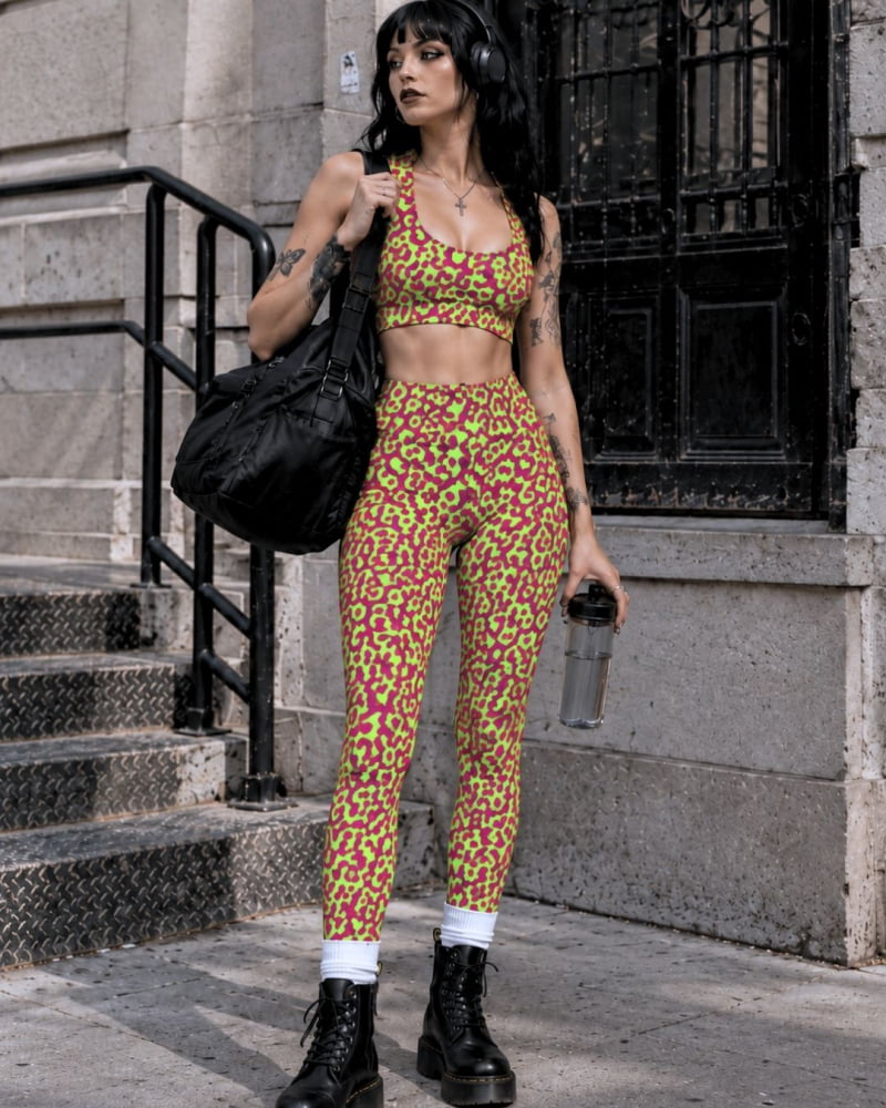 Neon Lizard Yoga Leggings - Death & Friends - Goth Punk