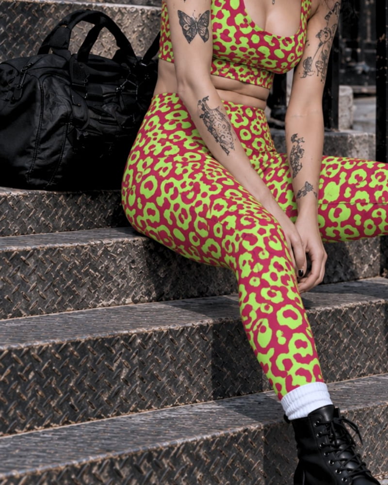 Neon Lizard Yoga Leggings - Death & Friends - Goth Punk