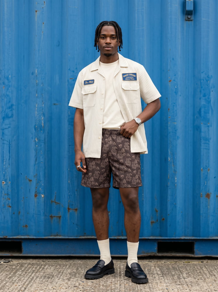 ’Sicilian Gravevine’ Brown Swim Shorts - Summer Goth