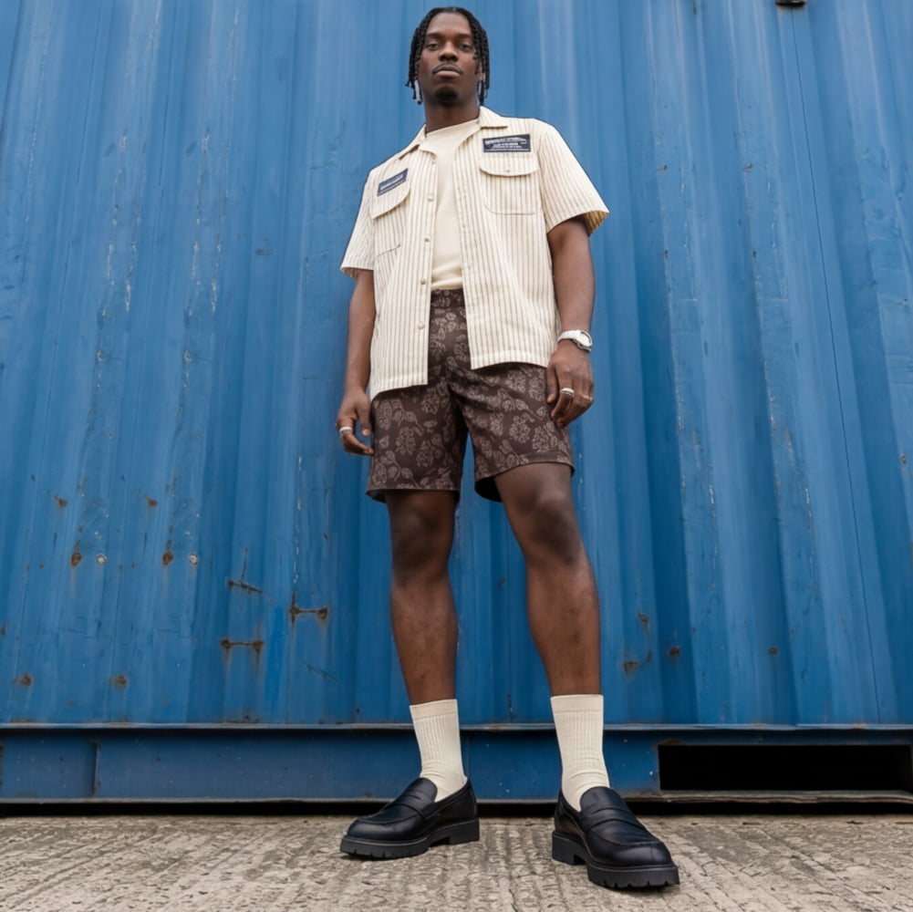 ’Sicilian Gravevine’ Brown Swim Shorts - Summer Goth