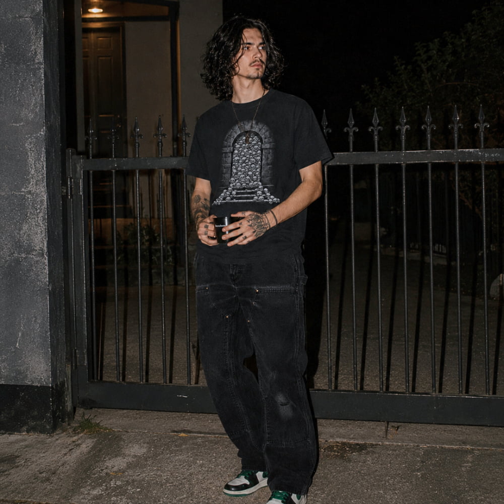 Skullgate Men T-Shirt - Death and Friends - Gothic Skull