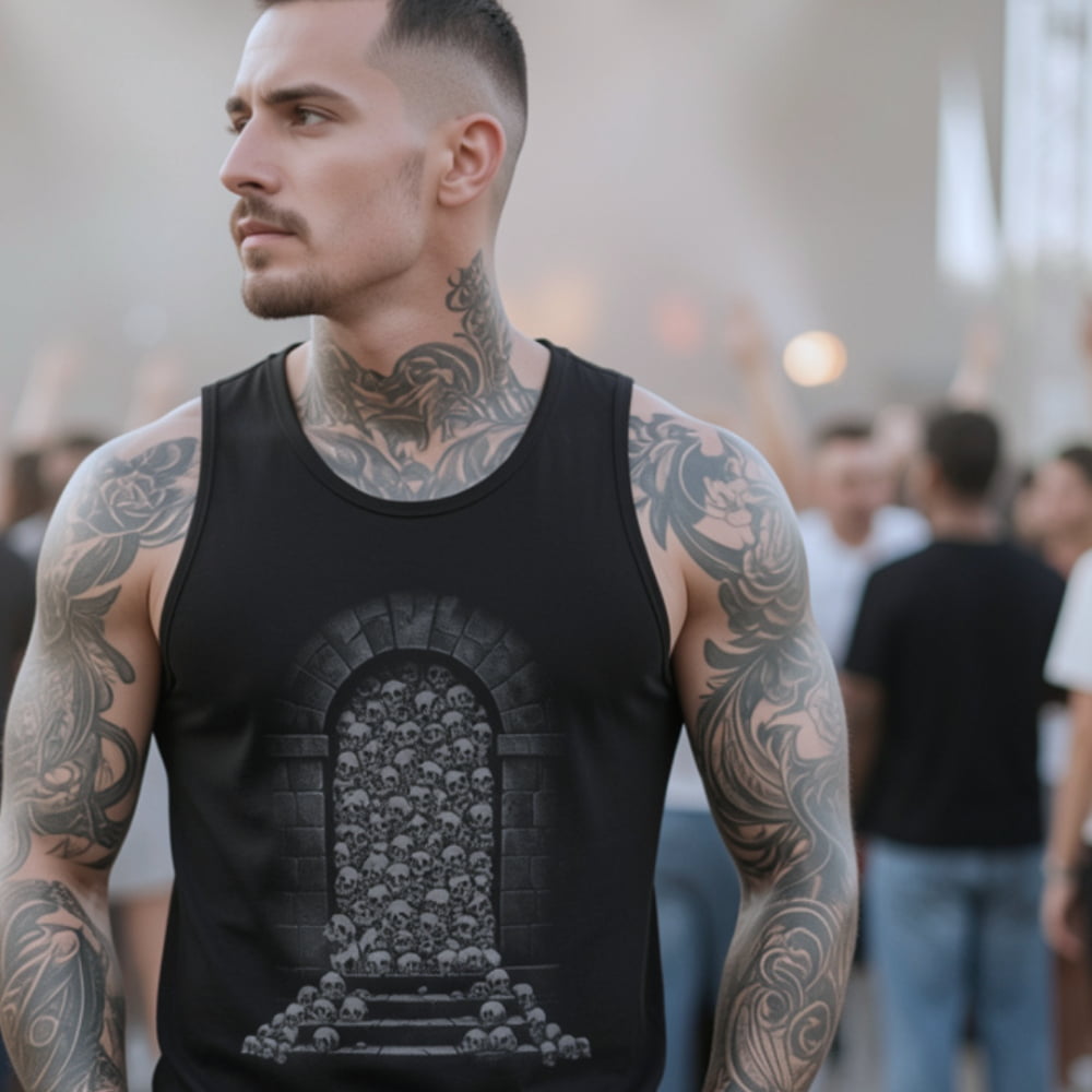 Skullgate Men’s Tank Top - Death and Friends - Gothic Skull
