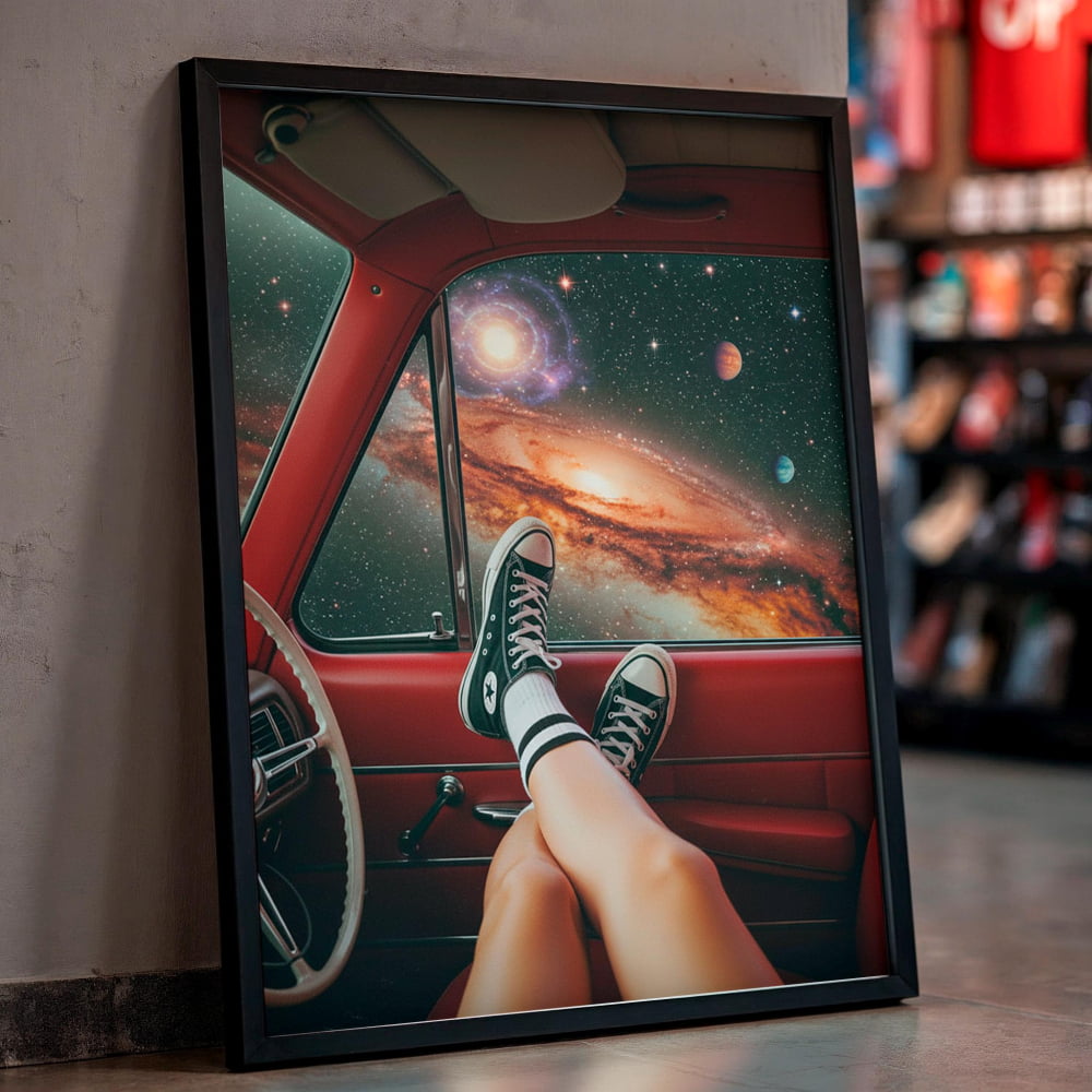 Surreal Collage Art Print – Retro Futuristic Poster | Space