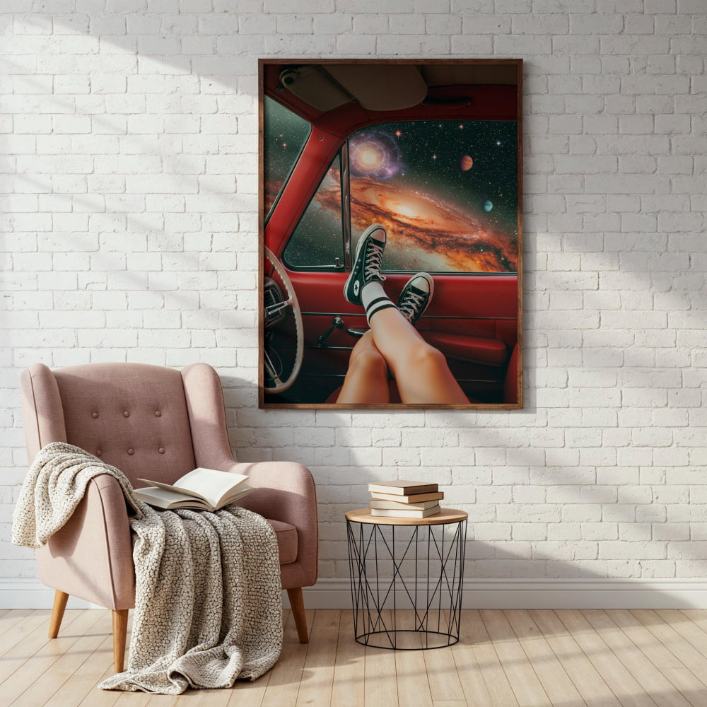Surreal Collage Art Print – Retro Futuristic Poster | Space