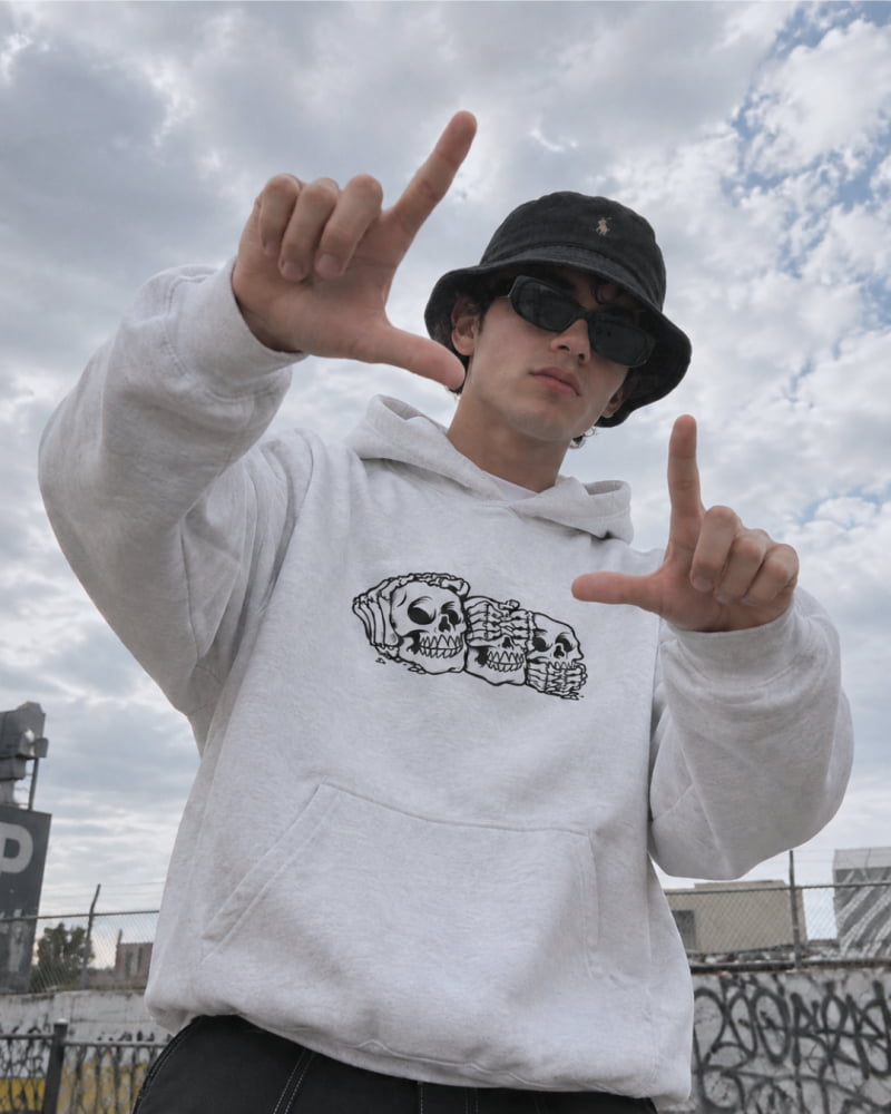 Three Wise Monkey Hoodie - Death and Friends - ’Hear