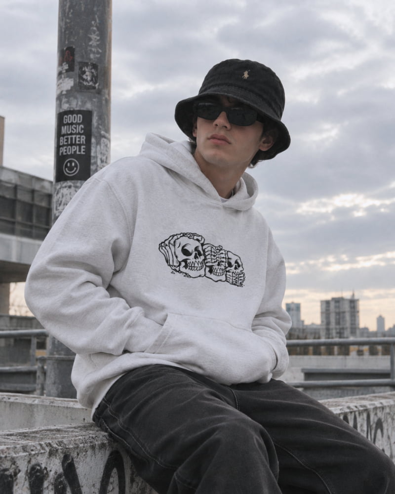 Three Wise Monkey Hoodie - Death and Friends - ’Hear