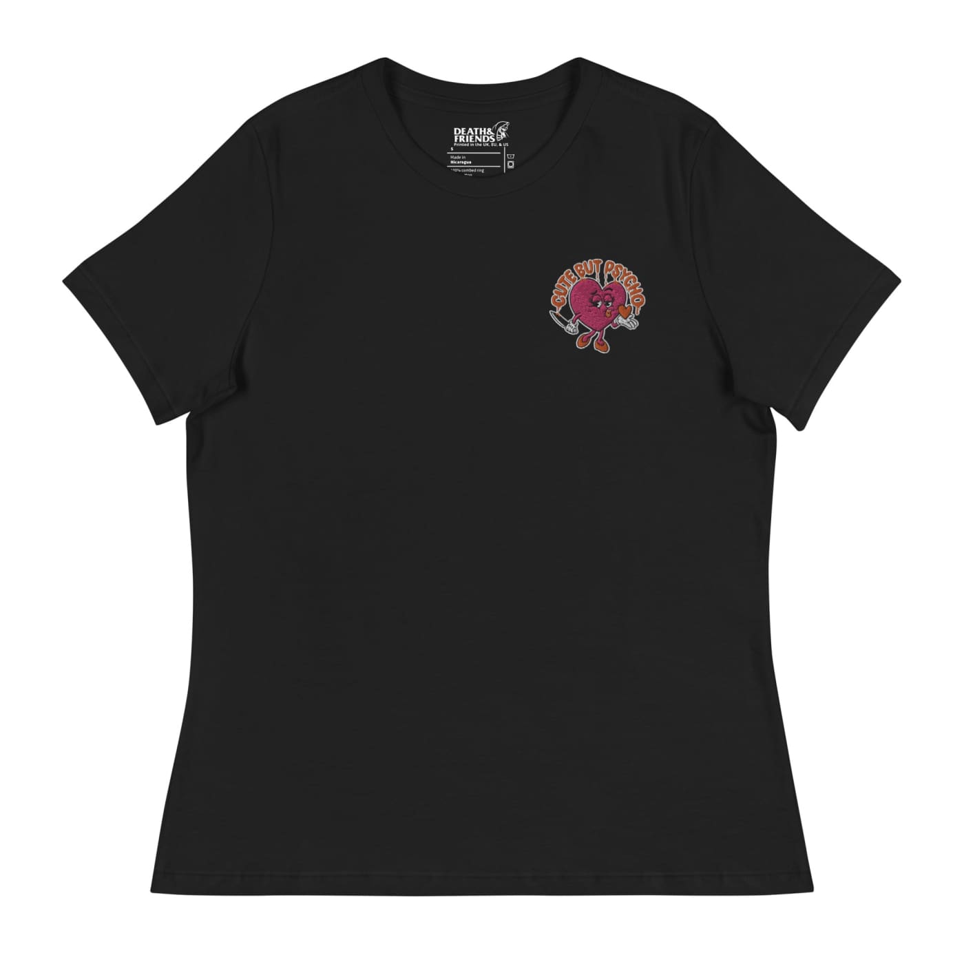 Embroidered Women’s Cute But Psycho Cropped T-shirt