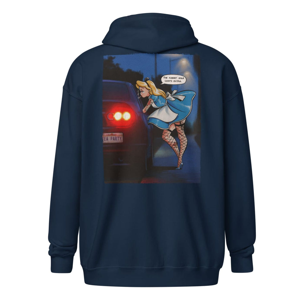 ’The Rabbit Hole Costs Extra’ Zip-up Hoodie - Death