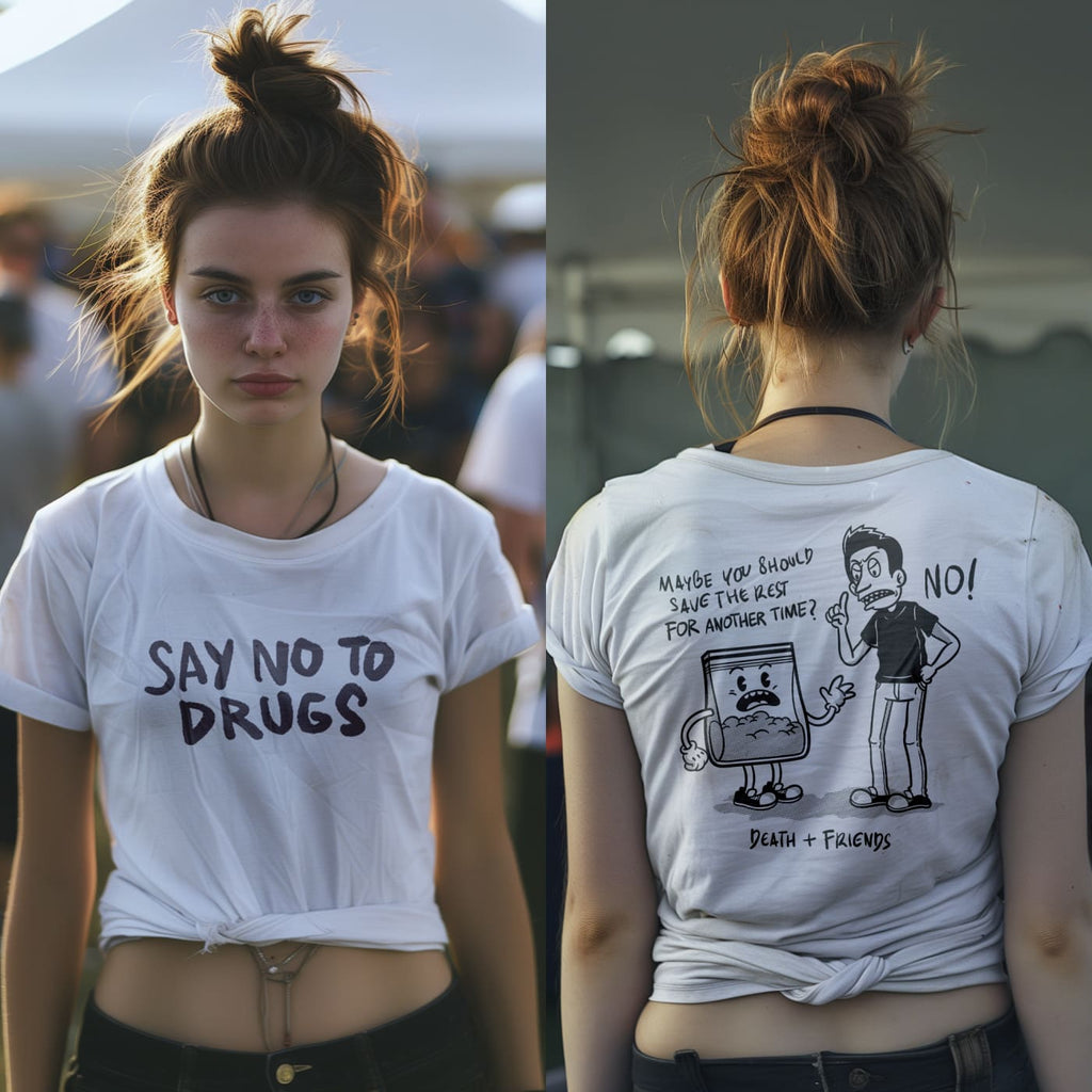 Women’s ’Say No to Drugs’ Ironic T - shirt - Death