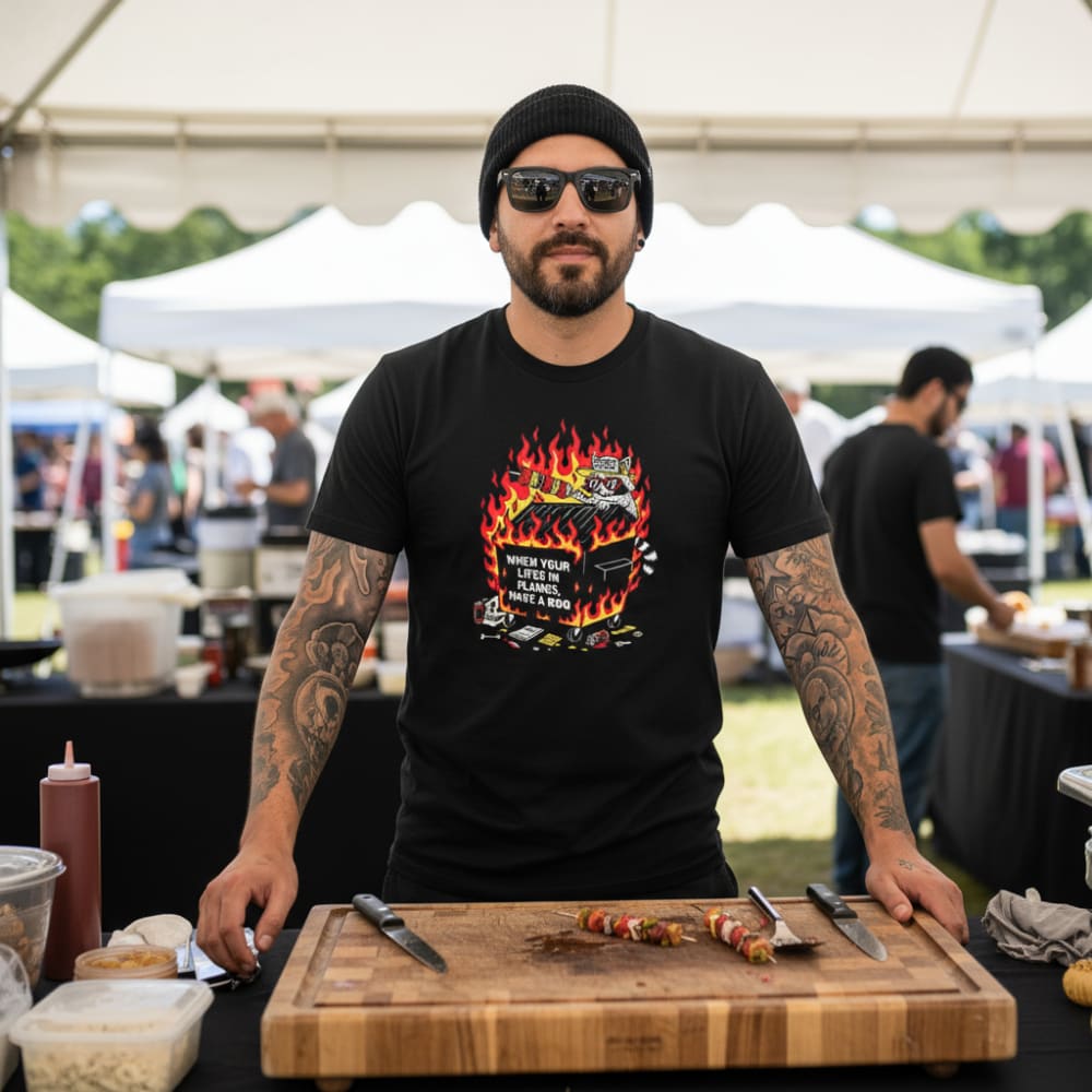 When Your Life’s in Flames Have a BBQ T-Shirt – Team Trash